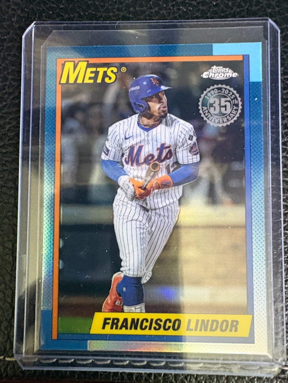 Topps Mets Blue Orange Francisco Lindor Baseball Card